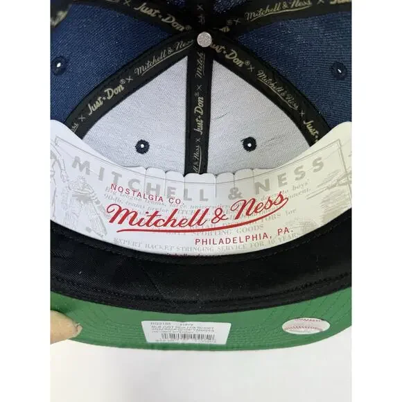 New York Yankees Mitchell & Ness Navy Just Don x MLB Lux Script Snapback Hat
